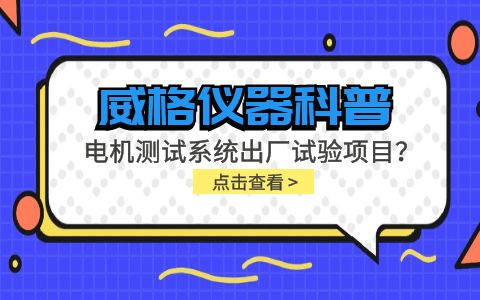 威格儀器-電機(jī)測試系統(tǒng)出廠試驗(yàn)項(xiàng)目有哪些？插圖