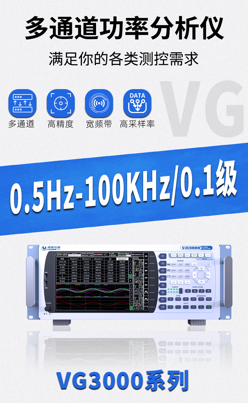 威格新品-VG3000系列多通道，多功能、高精度功率分析儀 廠家直銷 質(zhì)量保障插圖1